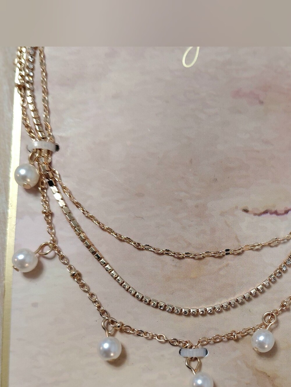 Gold Pearl Layered Necklace - Women Jewelry